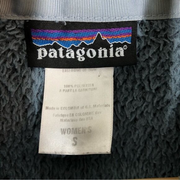 Patagonia Blue Fuzzy Full Zip  Snap Jacket Size Small - Picture 6 of 6